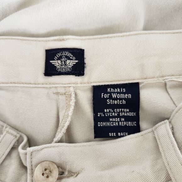 Vintage 90s Dockers Khaki Pants High Rise Straight Leg Trousers 4 Y2K - Picture 10 of 11